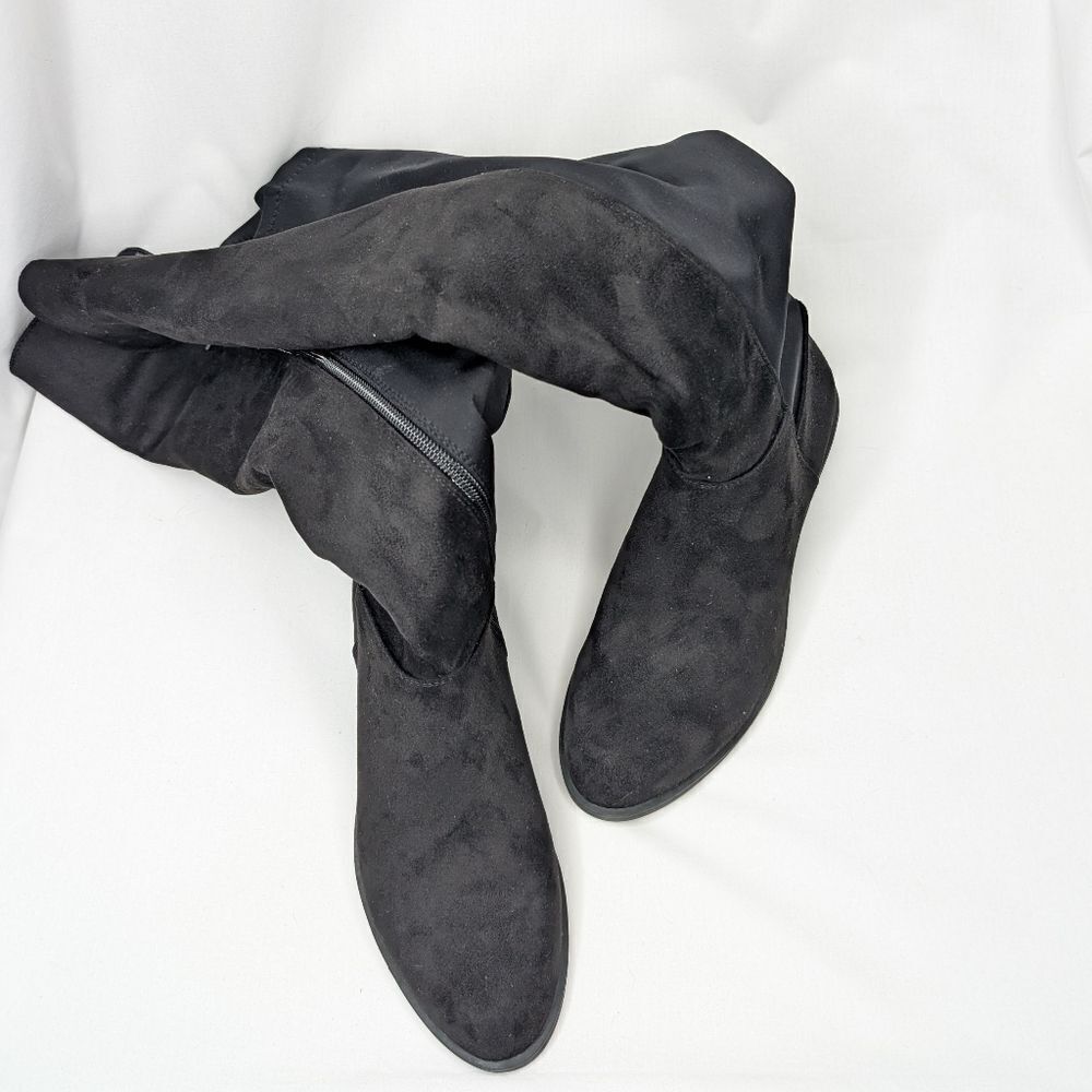 Simply Vera Vera Wang Florence Women's Over The Knee Boots Black Suede - Picture 4 of 7